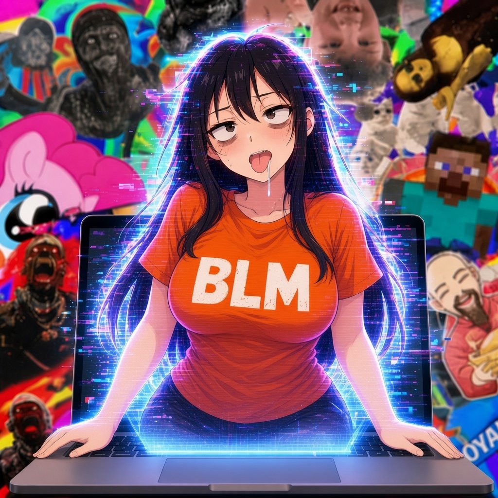 BLM with a laptop hologram